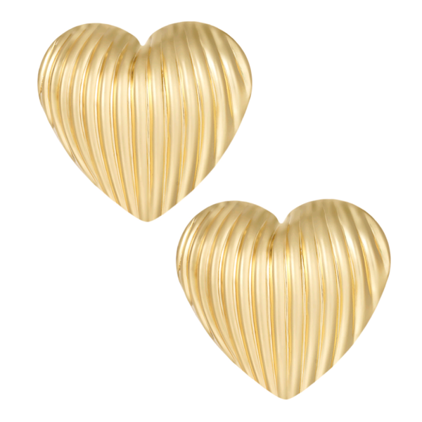 Groovy heart oorbellen - goud