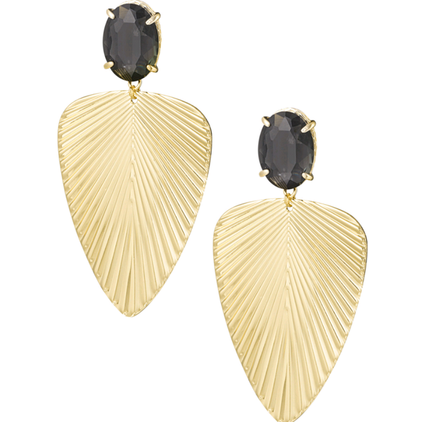 Wavy texture oorbellen - zwart