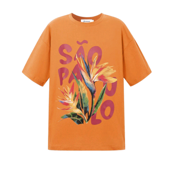 Tropisch Sao Paula t-shirt oranje M