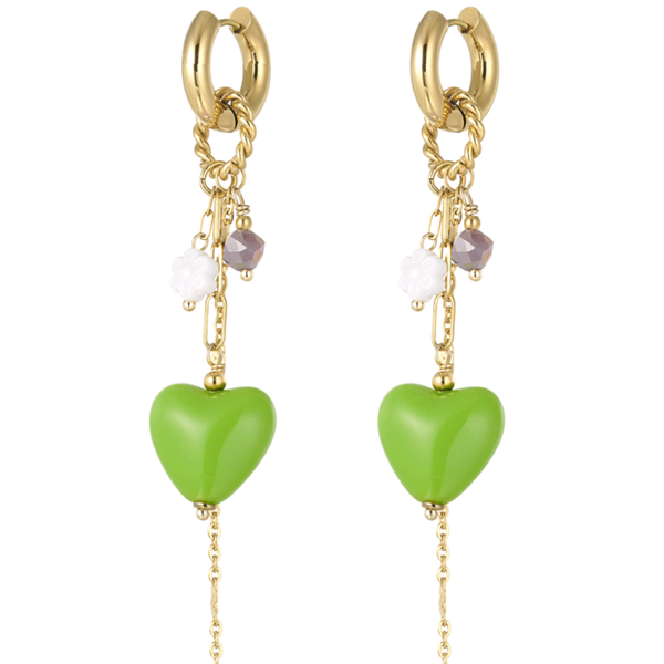 Oorbellen love party - groen