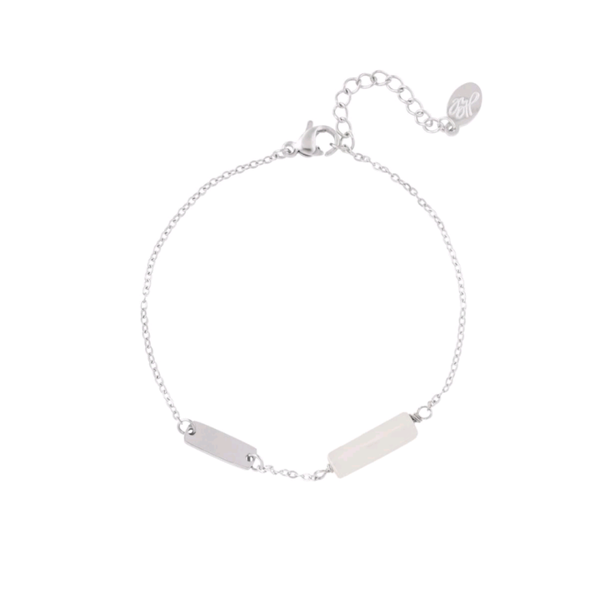 Basic armbandje met steen - zilver