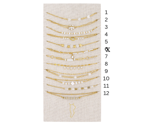 Enkelbandjes flower farm - goud/wit