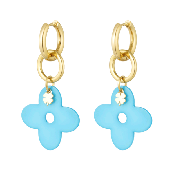 Oorbellen lucky number - blauw