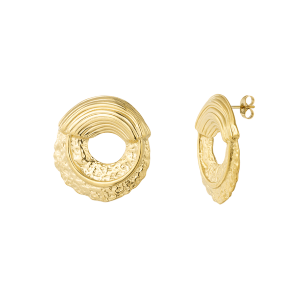 Oorbellen structured rond - goud