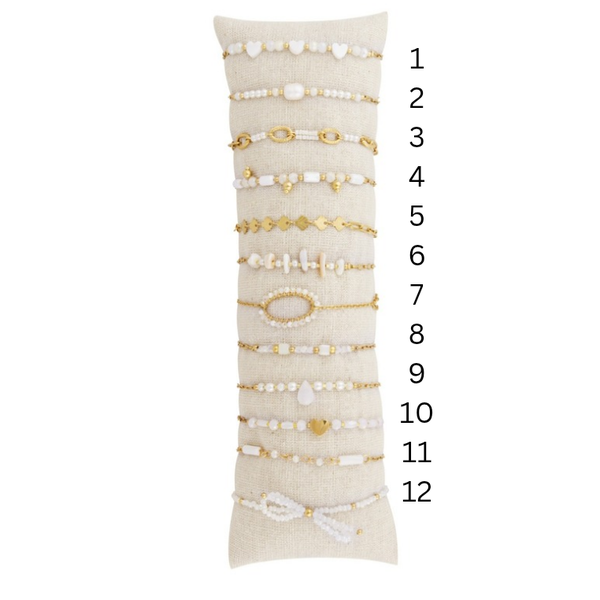 Armbanden easy breeze - goud/wit