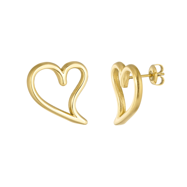 Gevormde hartjes oorbellen - goud