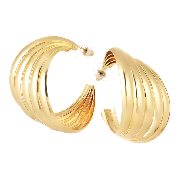 Oorbellen abstracte laagjes - goud