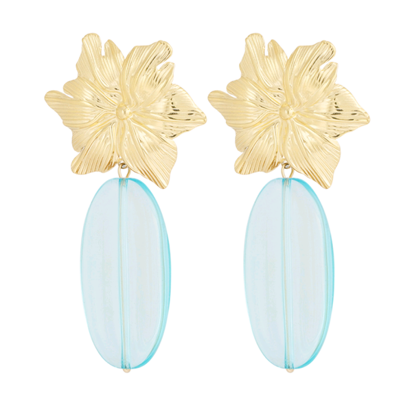 Oorbellen flawless flower - blauw