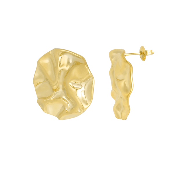 Oorbellen statement structuur rond - goud