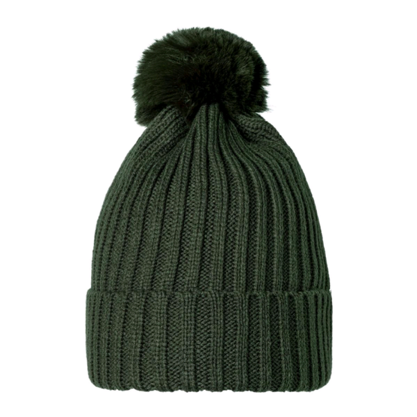 Beanie furry pompon - groen