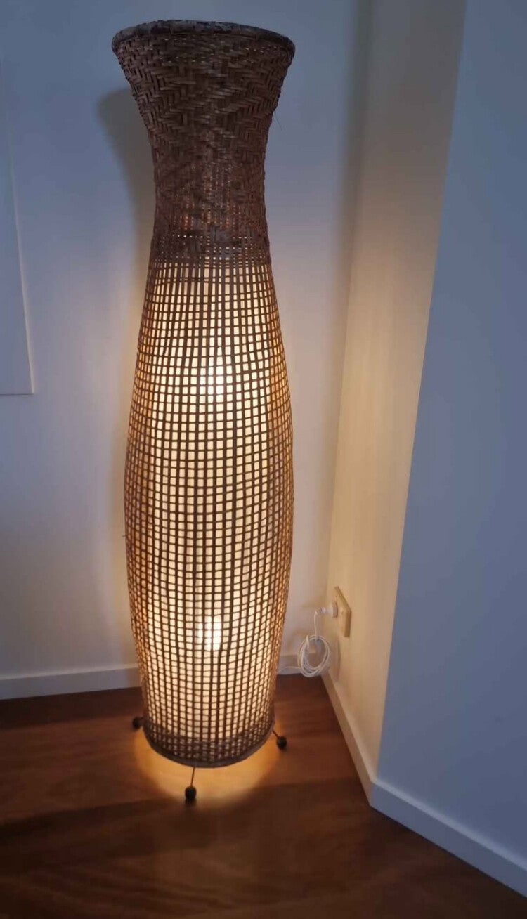 Woven floor lamp