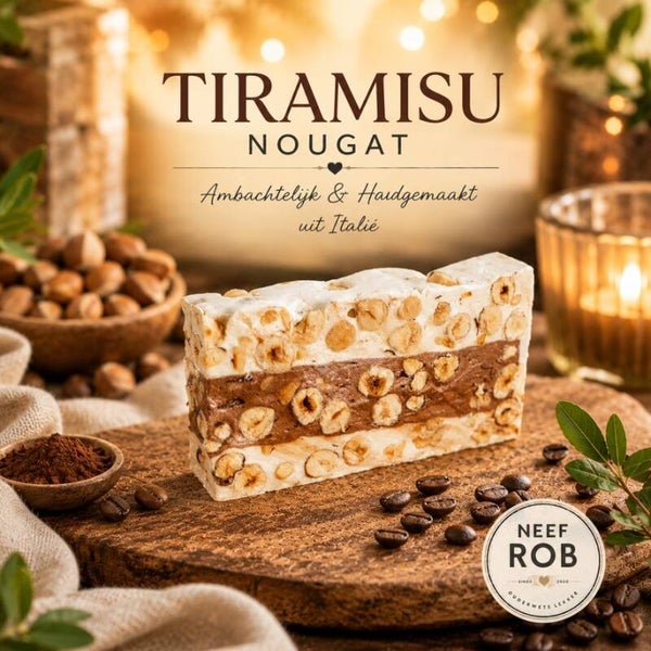 Nougat Tiramisu handgemaakt in Italie per dikke plak van 180 gram
