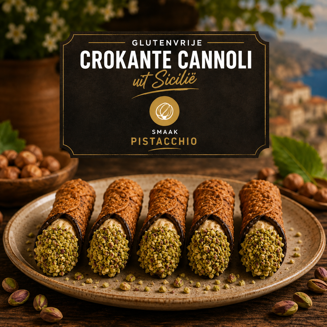 Cannoli croccante pistacchio (pistache) 5 st. glutenvrij
