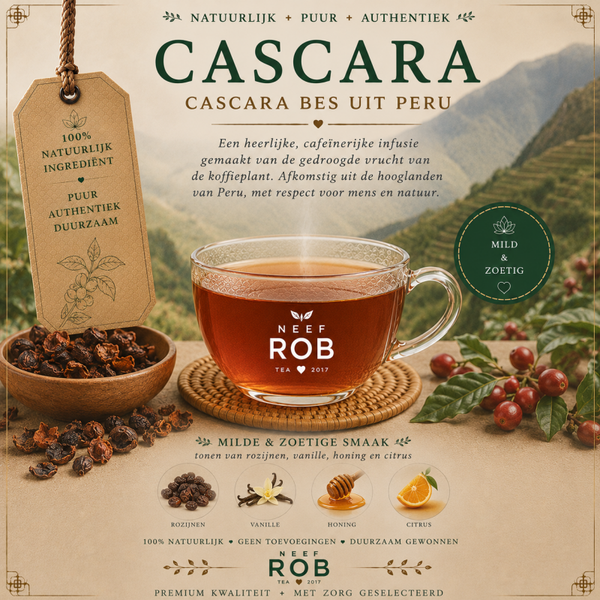 Cascara thee van de koffiebes uit Peru (kruidenthee lijkt niet op koffie)