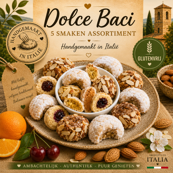 Dolci Baci amandelkoekjes mix verschillende smaken (8 st.) glutenvrij