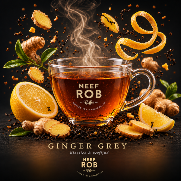 Ginger Grey,  zwarte earl grey met vleugje gedroogde gember