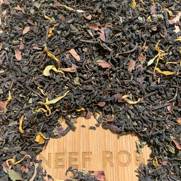 Zwarte thee met cacao en munt