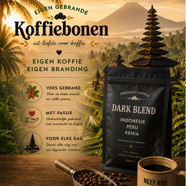 Specialty koffie blend (Indonesie, Peru en Kenia)