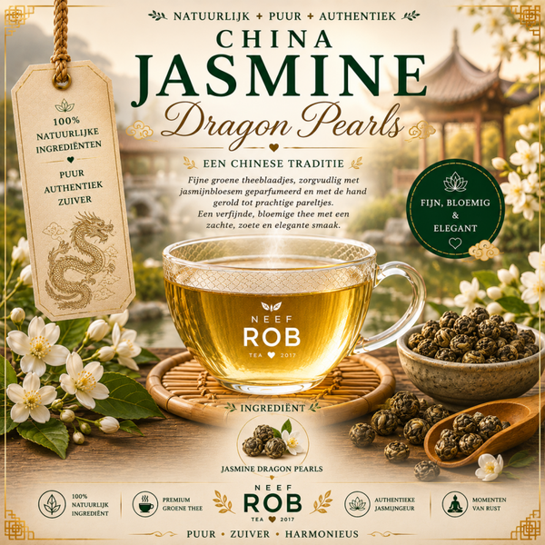 Jasmijn parels China Jasmin Phoenix Dragon, Premium losse jasmijn thee.