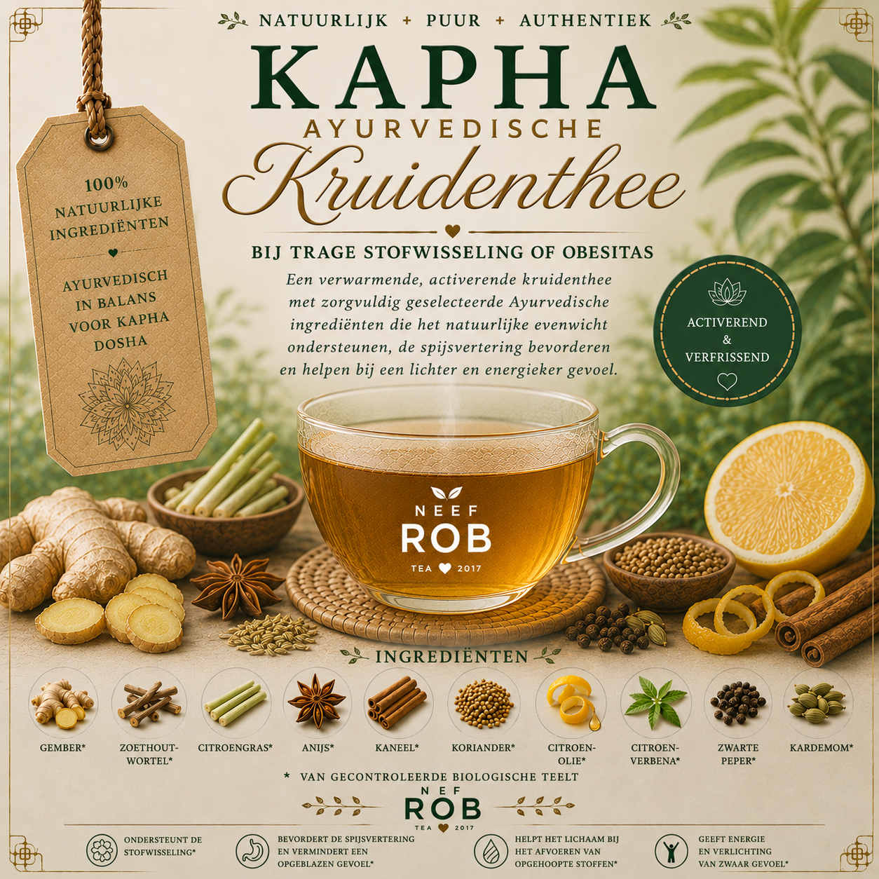 Kapha Ayurvedische kruidenthee bij trage stofwisseling of obesitas