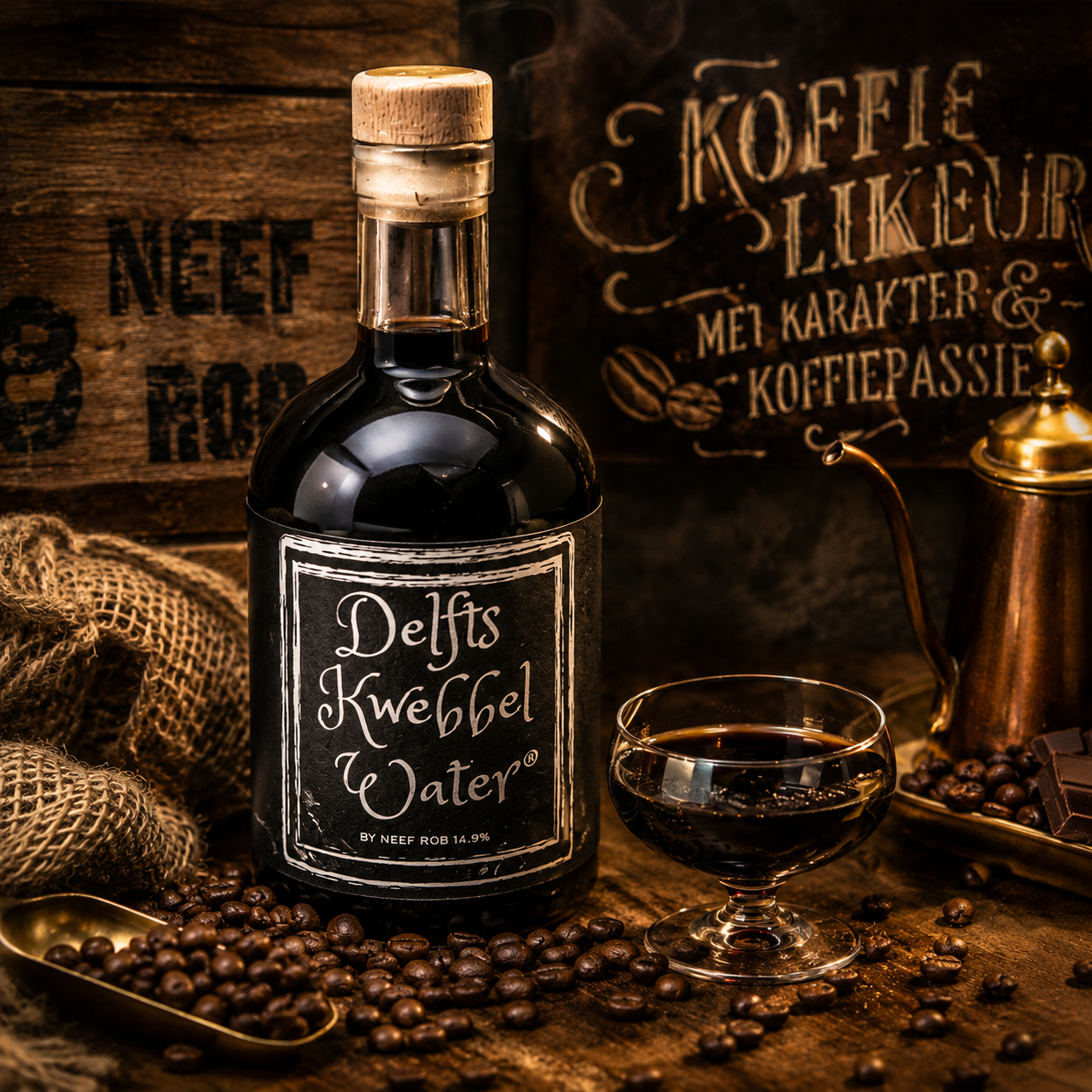 Koffielikeur Delfts Kwebbelwater onze ambachtelijke koffielikeur