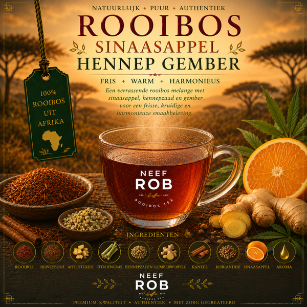 Rooibos hennep sinaasappel gember (kruiden thee)