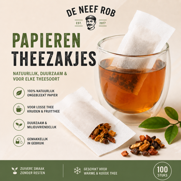 Filterzakjes wegwerp chloorvrij papier per 100 st.