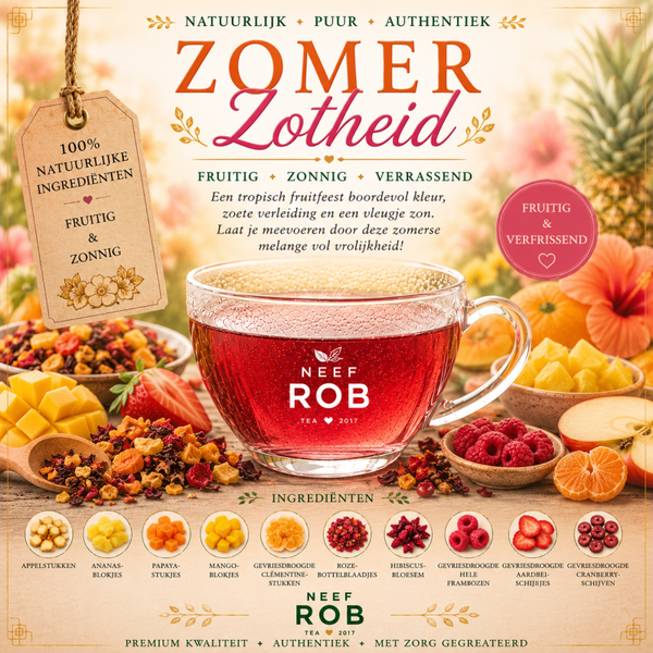 Zomer Zotheid (fruitthee) nu met aardbei en framboos