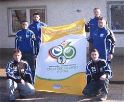 Klub 2006 - Die Fußball-WM in deinem Verein; L. v. v.: St. Novaczyk, F. Lindemann, L. Pfefferkorn; R. v. v. Ch. Gatzke, S. Wurzel, D. Formella