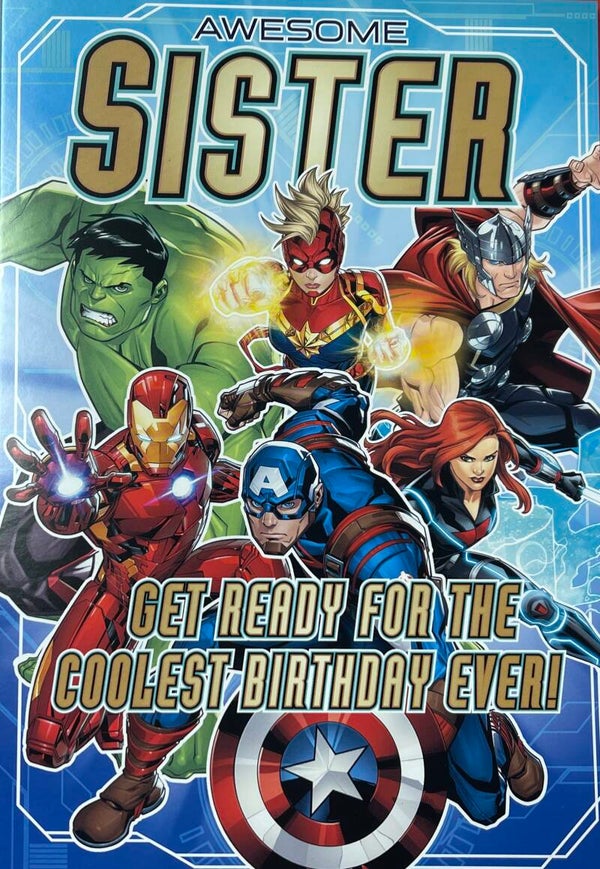 Sister - Avengers Birthday Card