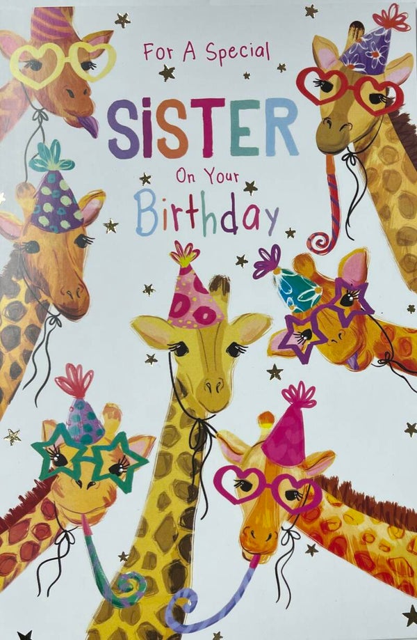 Sister - Giraffe Birthday Card