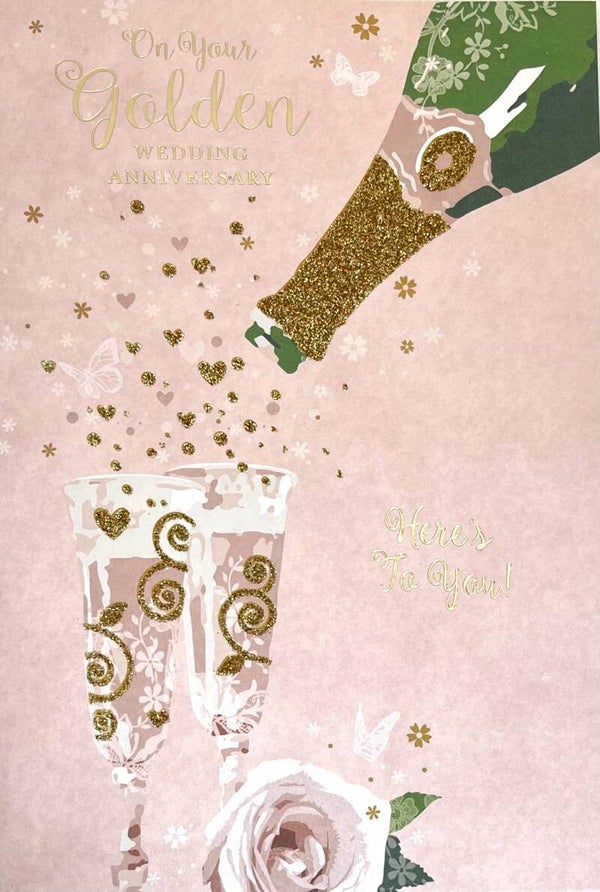 Golden Anniversary Card - On your Golden Wedding Anniversary