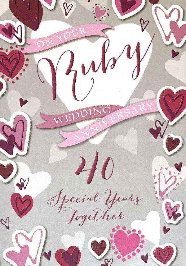 Ruby Wedding Anniversary Card