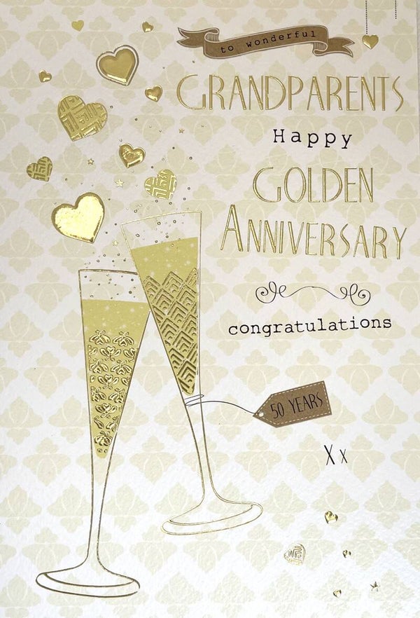 Golden Anniversary Card - To Wonderful Grandparents