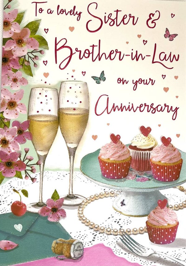 Anniversary Card - To a Lovely Sister and Brother-in-Law