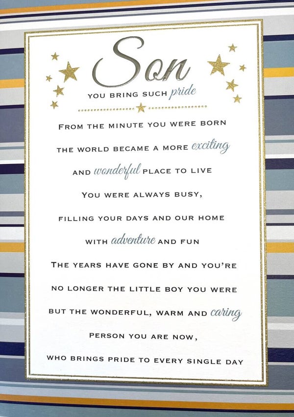 Son - You bring such pride