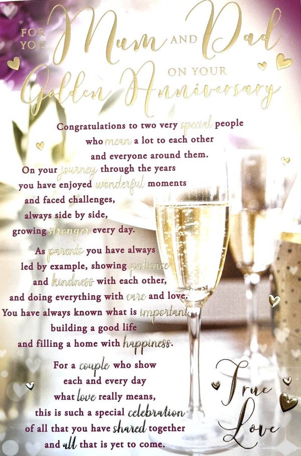 Mum and Dad on your Golden Anniversary