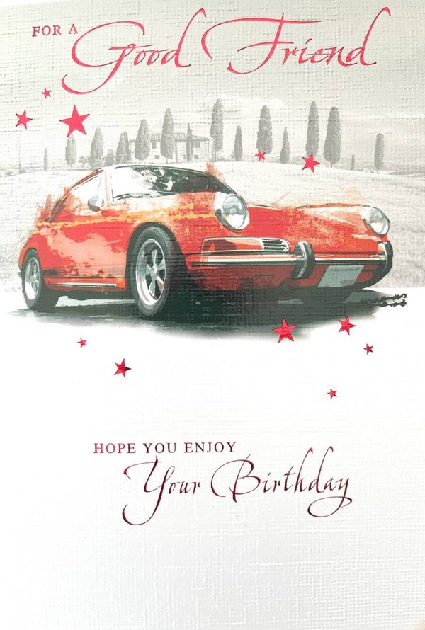 Good Friend Birthday Card (Car)