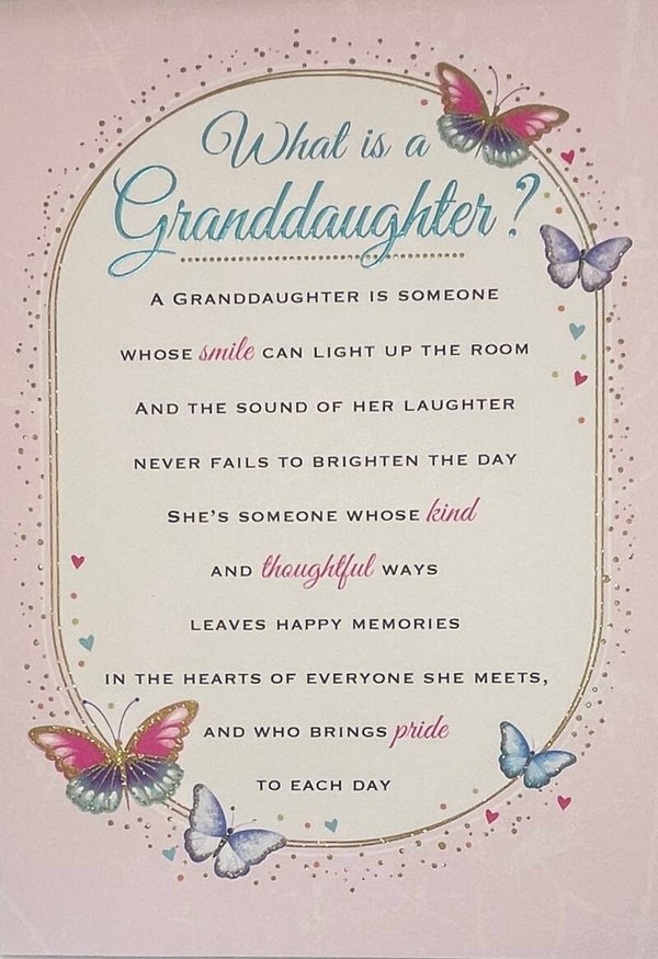 Granddaughter birthday card