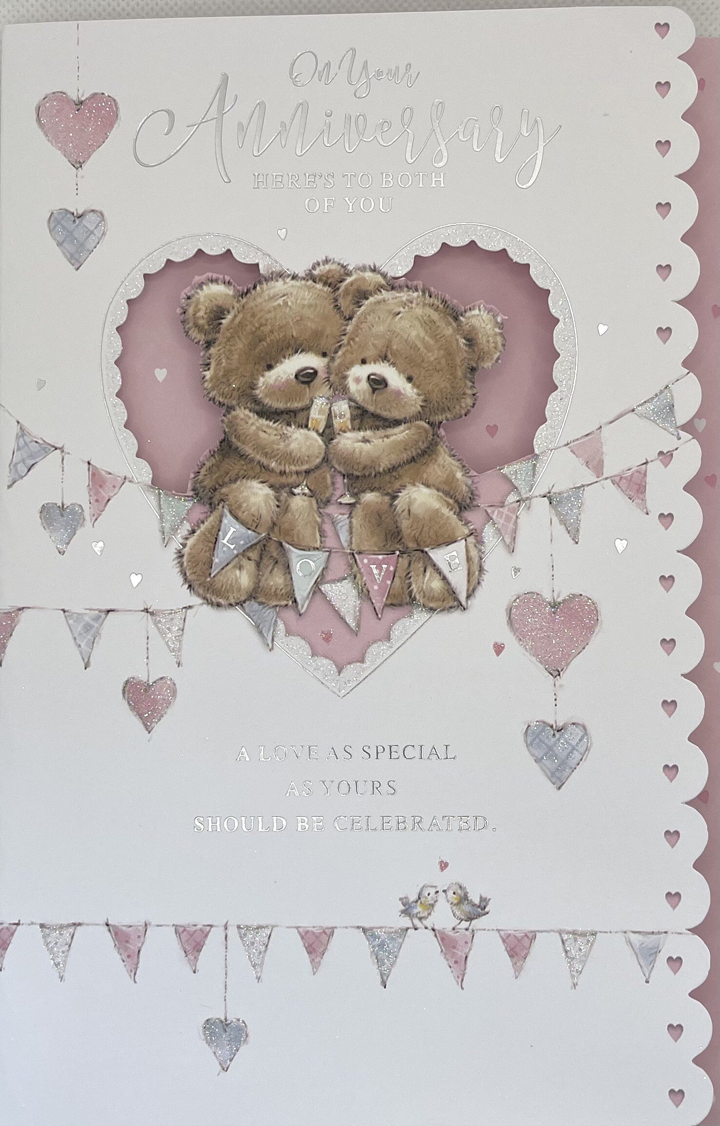 Anniversary Card - On Your Anniversary - Here's to Both of You