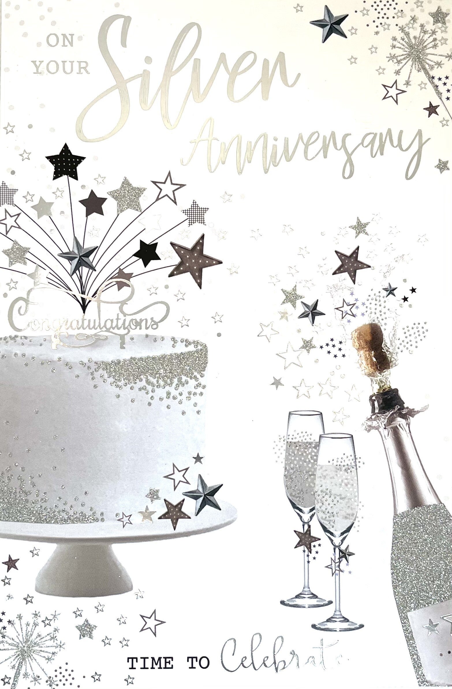 Silver Wedding Anniversary Card - Silver Anniversary