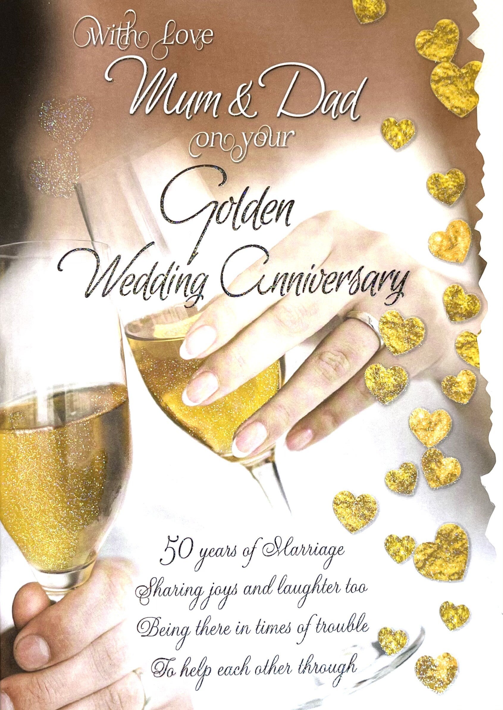 Golden Anniversary Card - With Love Mum and Dad