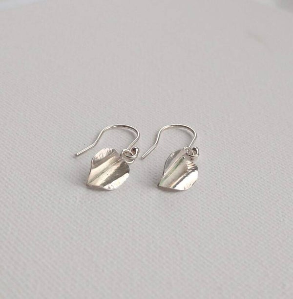 Sterling silver opening moon drop earrings