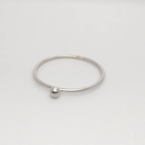 Sterling silver stacking ring with recycled silver nugget