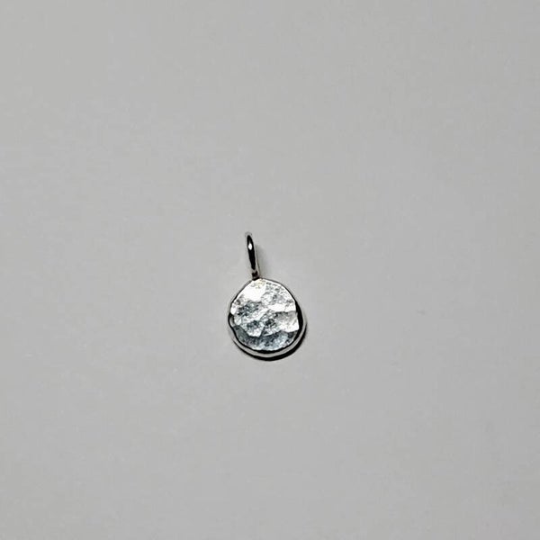 Silver hammered nugget charm (medium)
