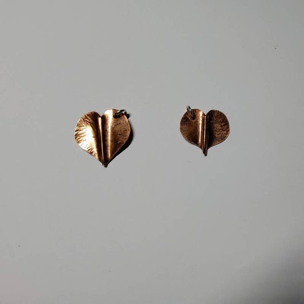 Copper opening heart pendants