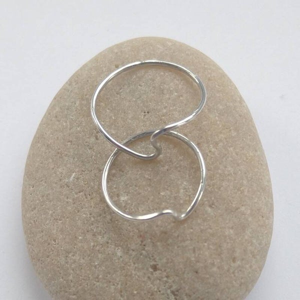 Sterling silver wild swim wave ring.