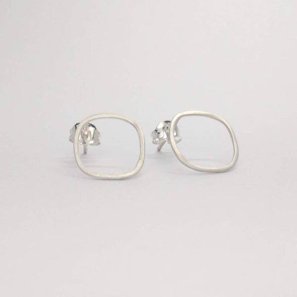 Sterling silver soft square earrings