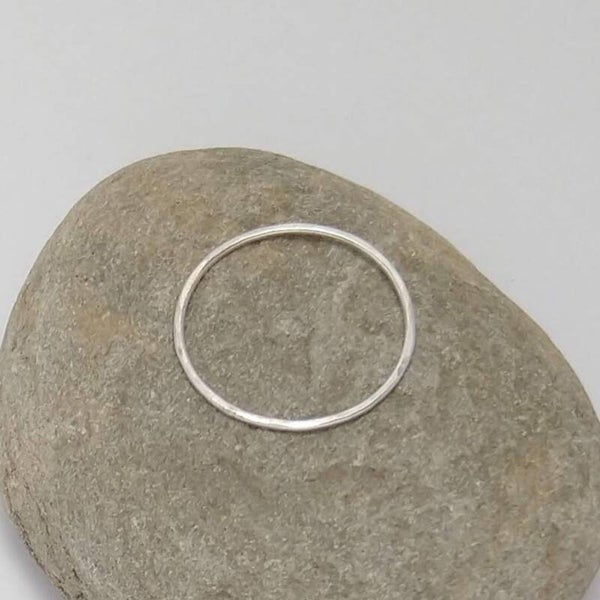 Sterling silver stacking ring with hammered texture