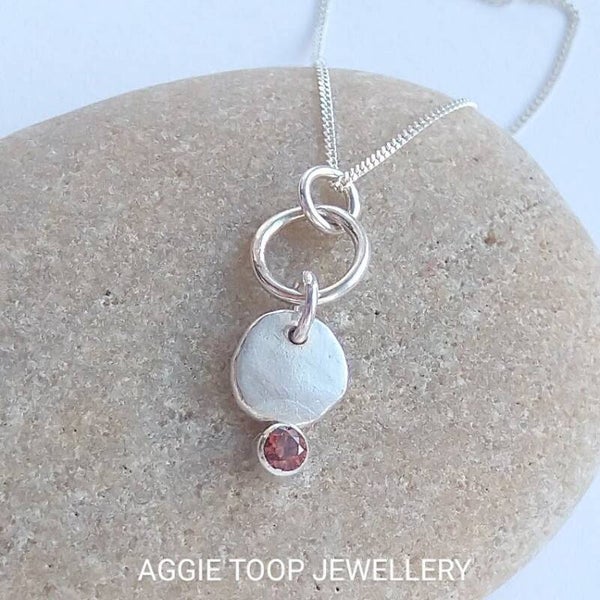 Sterling silver and Caramel Cubic Zirconia 'circles' pendant